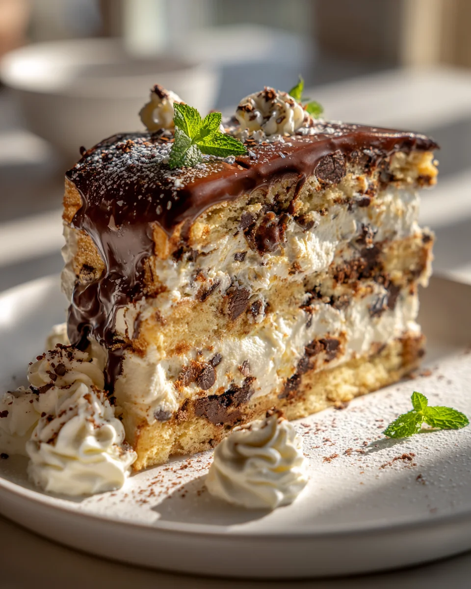 Indulge in Cookie Dough Ice Cream Sandwich Cake Today!
