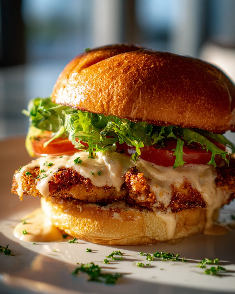 Best Crispy Cajun Chicken Sandwich with Garlic Aioli