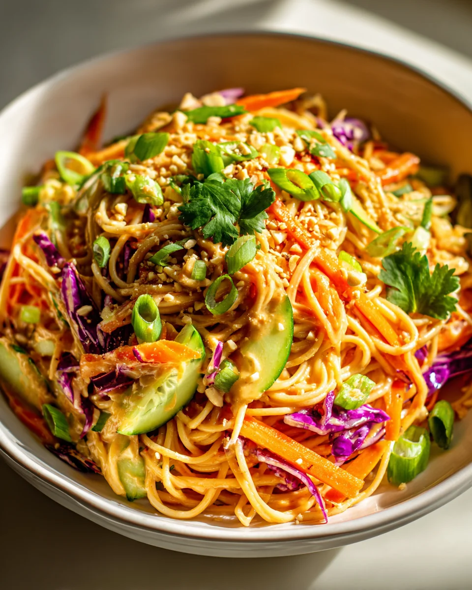 Thai Peanut Noodle Salad: Easy Pasta & Cabbage Recipe