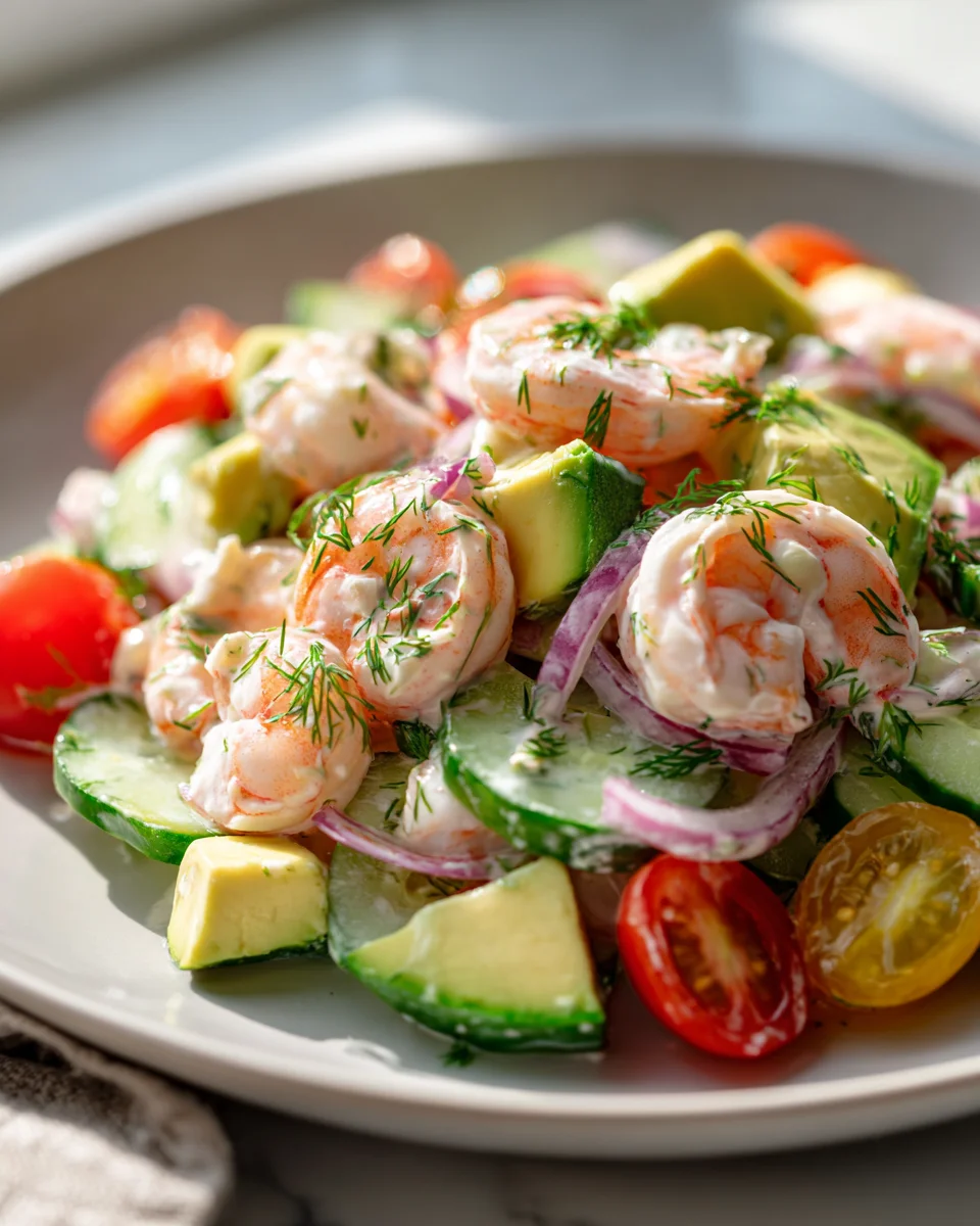 Refreshing Creamy Cucumber Shrimp Salad Recipe for Summer