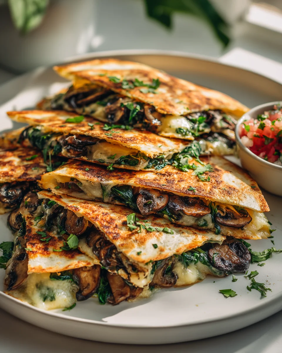 Spinach & Mushroom Quesadillas: Easy Vegetarian Delight