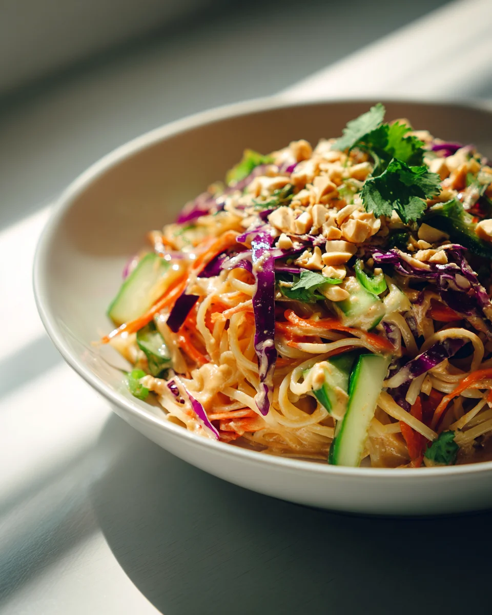 Thai Peanut Noodle Salad: Easy Pasta & Cabbage Recipe
