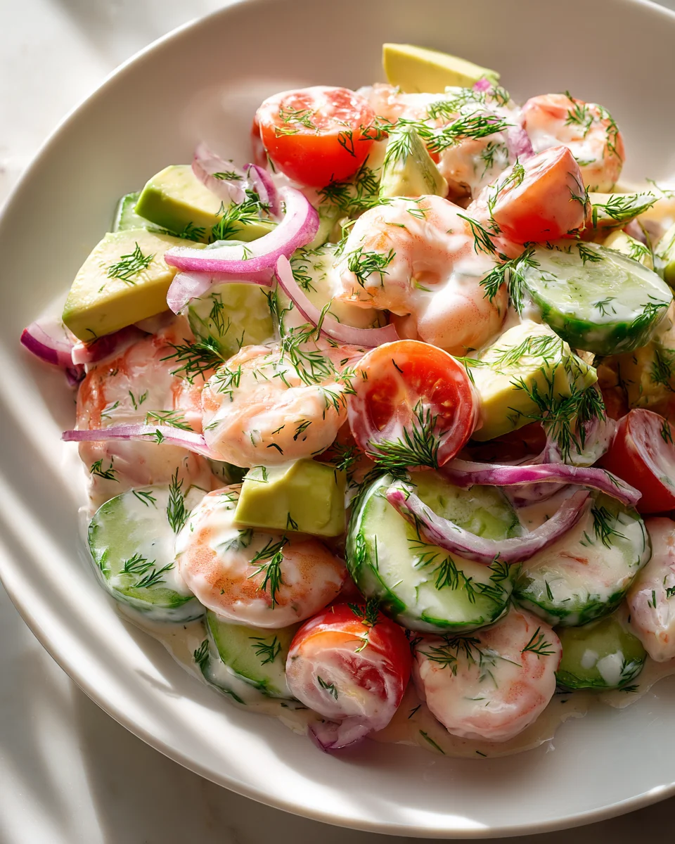 Refreshing Creamy Cucumber Shrimp Salad Recipe for Summer