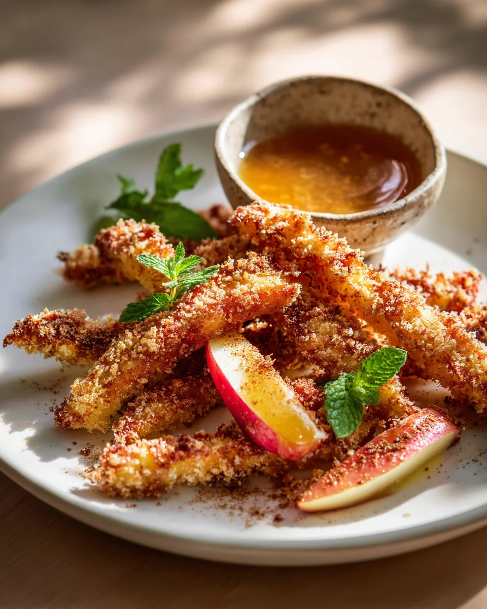Irresistible Crispy Panko Apple Fries & Honey Dip Recipe