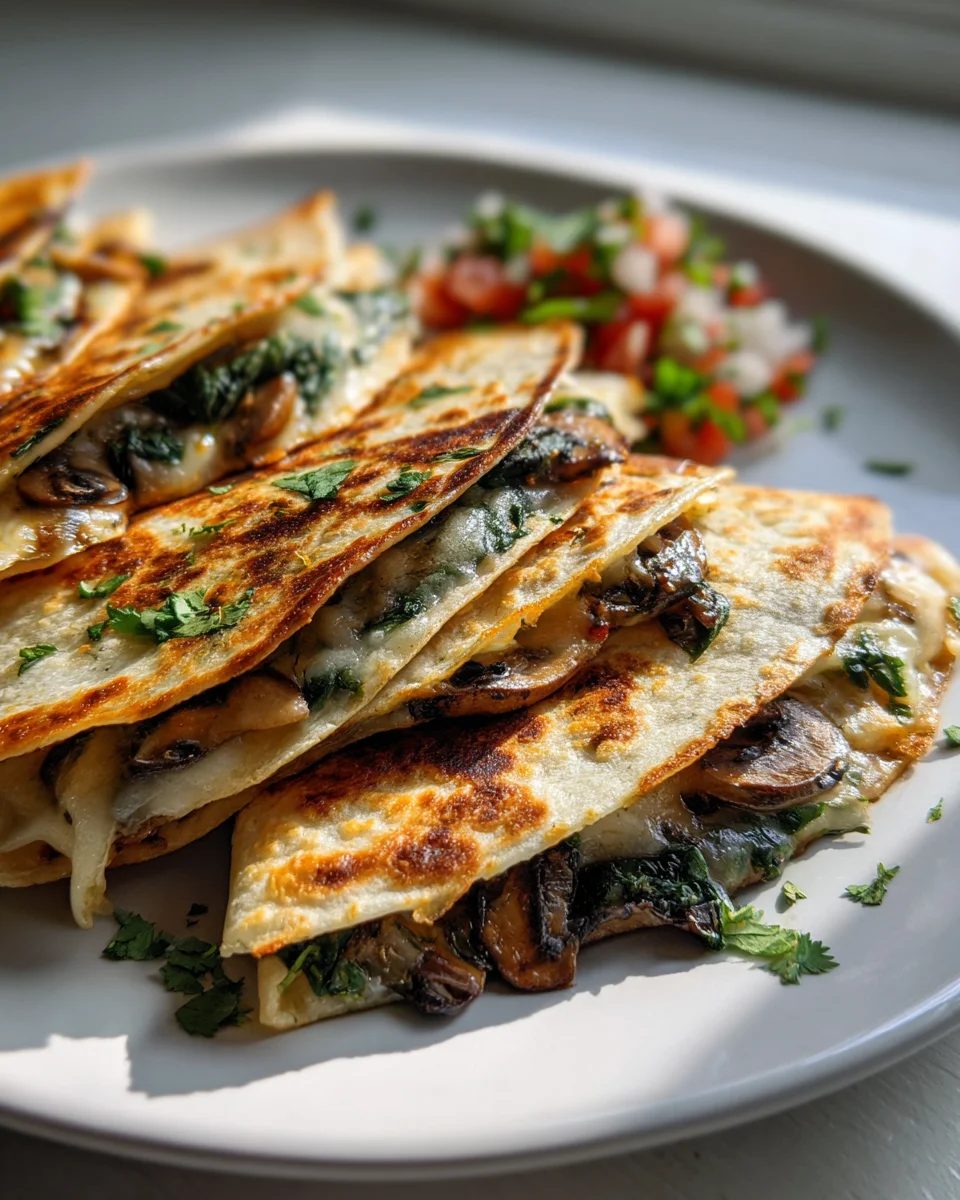 Spinach & Mushroom Quesadillas: Easy Vegetarian Delight