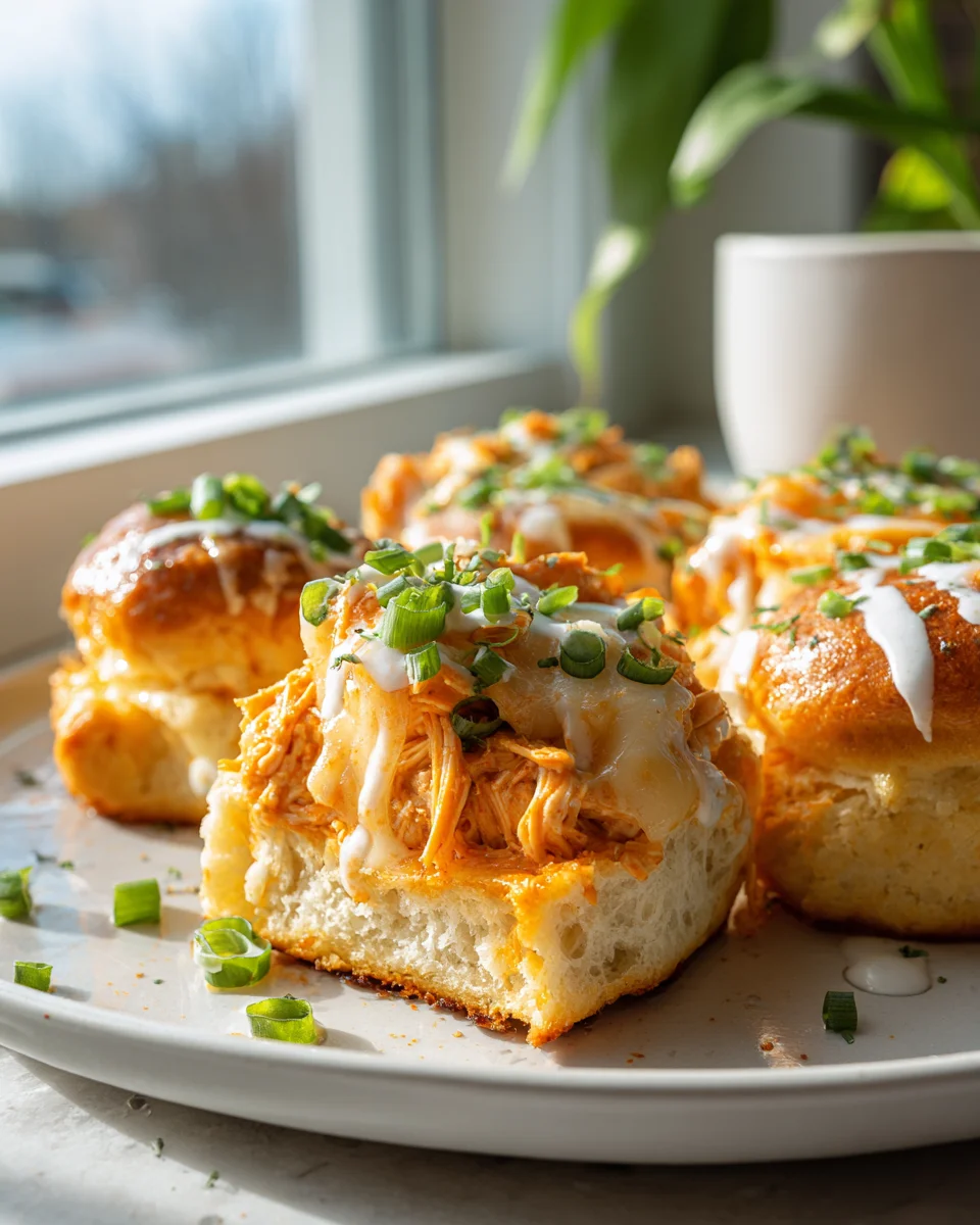 Easy Buffalo Chicken Biscuit Pizza Sliders for Parties