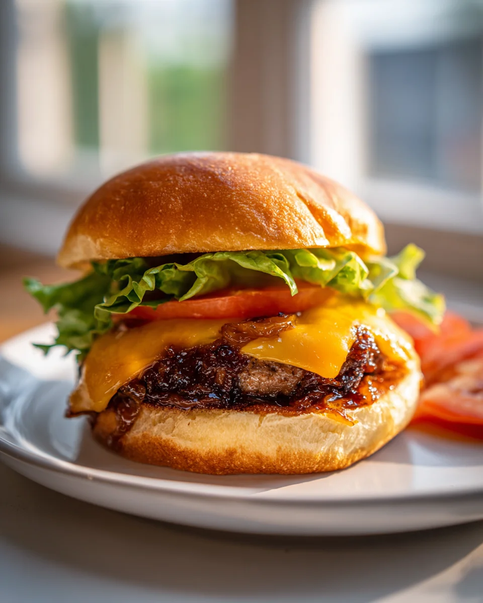 Ultimate Beef Bacon Jam Cheeseburger w/ Caramelized Onions