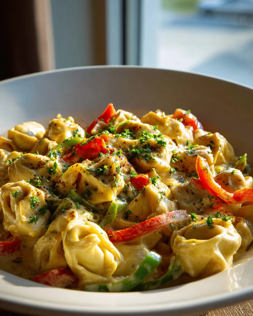 One-Pan Cheesesteak Tortellini Skillet with Beef & Provolone