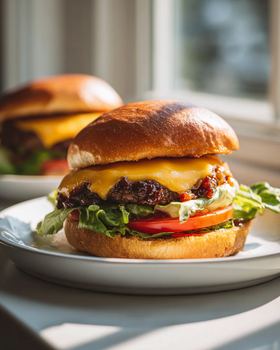 Ultimate Beef Bacon Jam Cheeseburger w/ Caramelized Onions