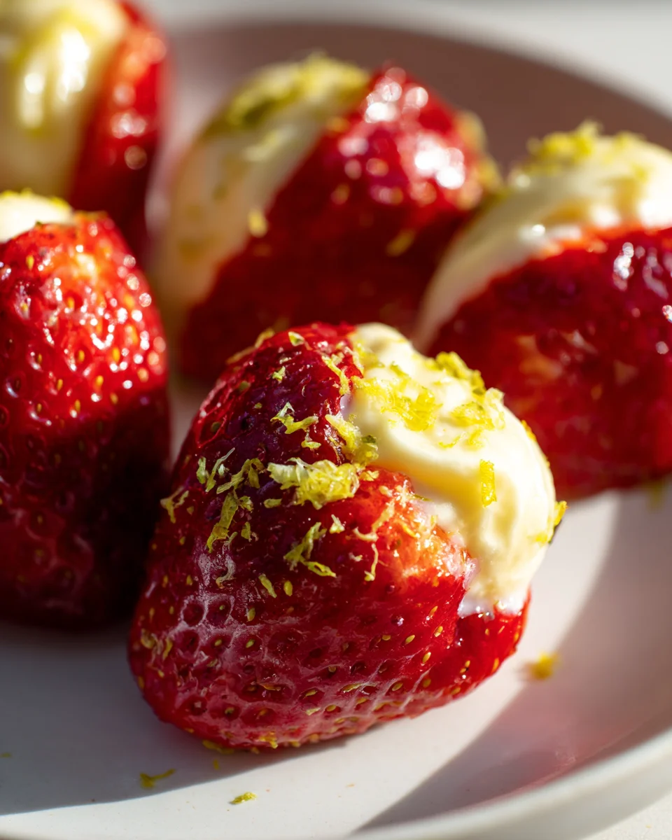 Sweet & Tangy Lemon Cream Stuffed Strawberries Recipe
