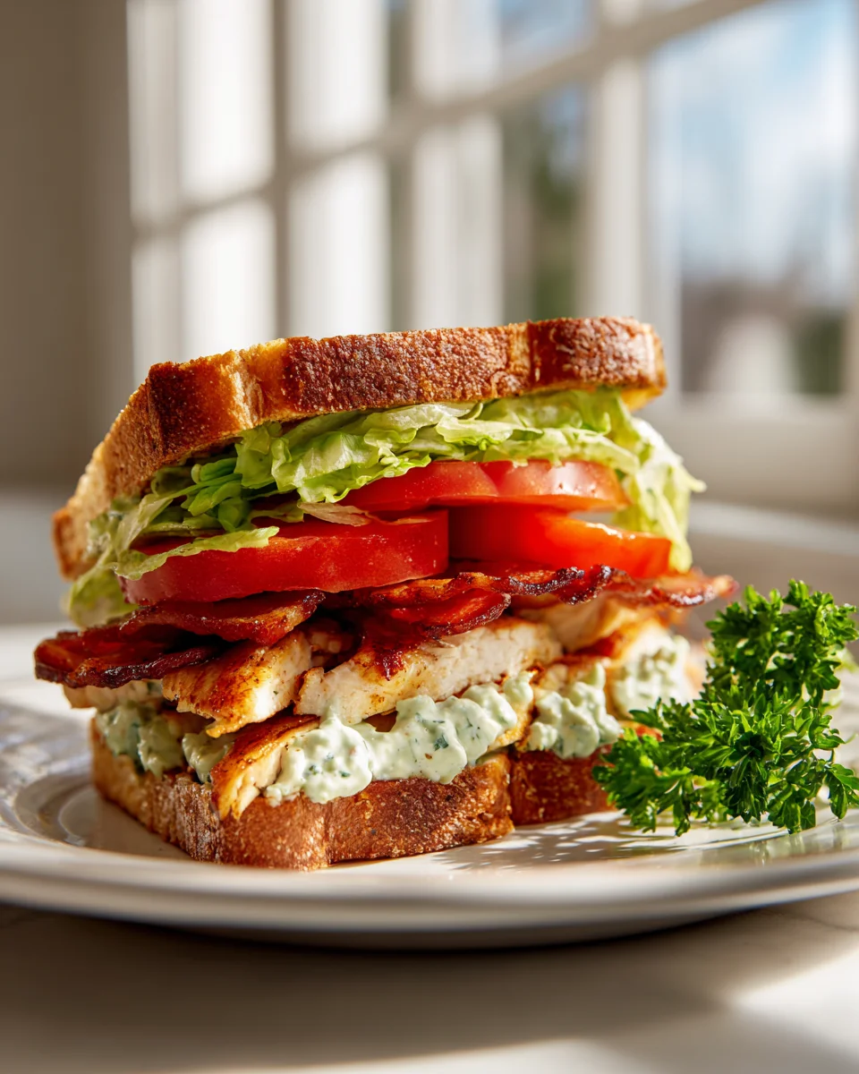 Ultimate Chicken Club Sandwich with Beef Bacon & Avocado Ranch