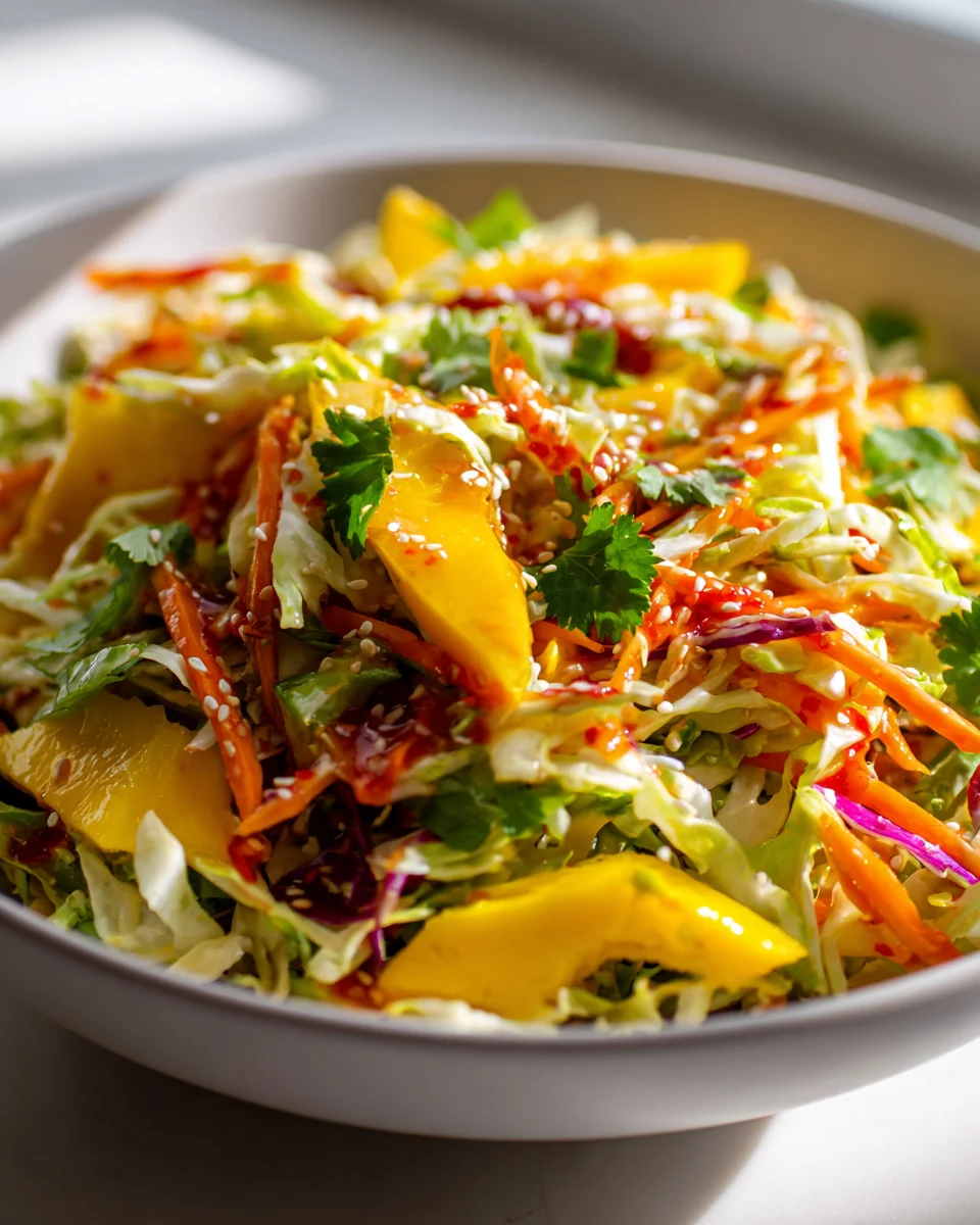 Fresh Sweet Chili Mango Asian Slaw - A Taste Sensation!