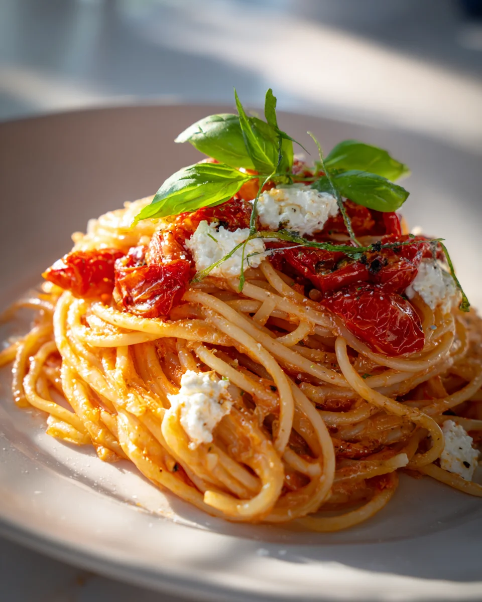 Creamy Tomato Garlic Ricotta Spaghetti: Quick & Easy Meal