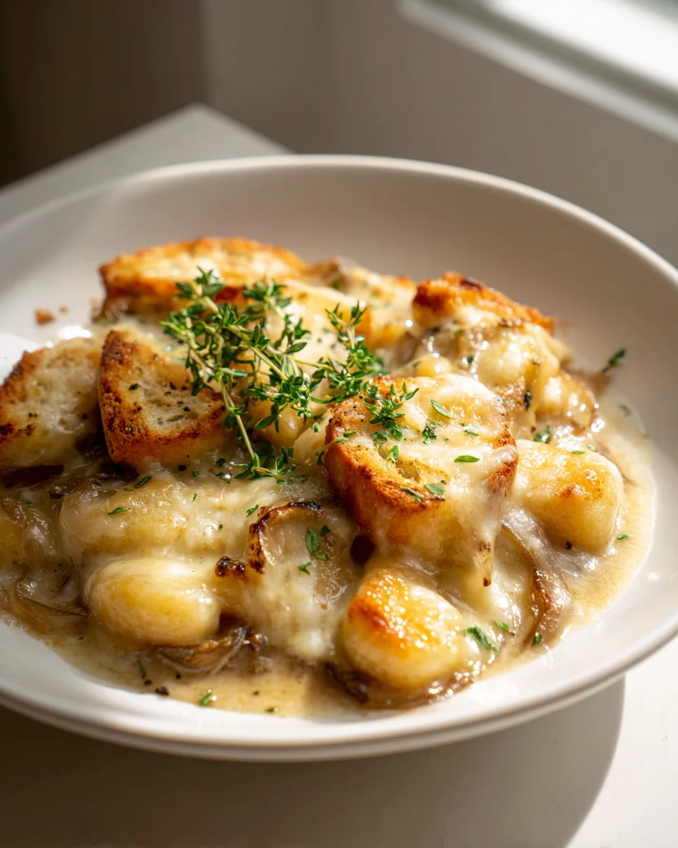 Simple Baked French Onion Gnocchi - Easy Dinner Idea