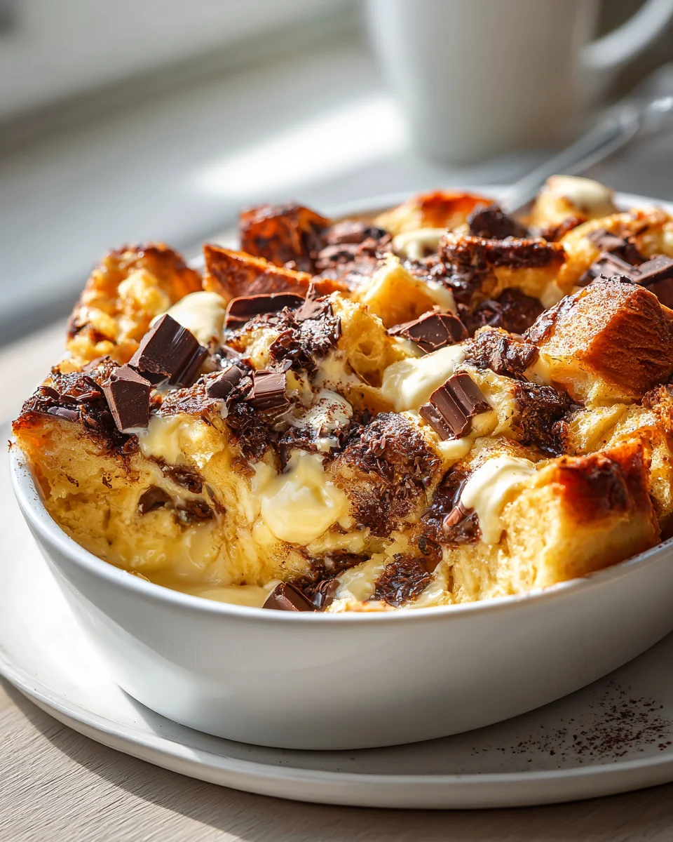 Best Chocolate Cream Cheese Bread Pudding Recipe Ever!