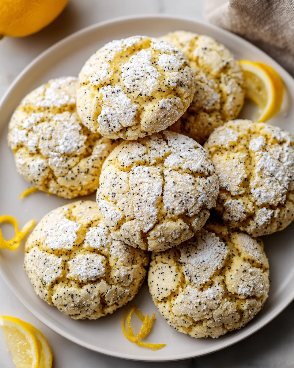 Zesty Lemon Poppy Seed Crinkle Cookies Recipe