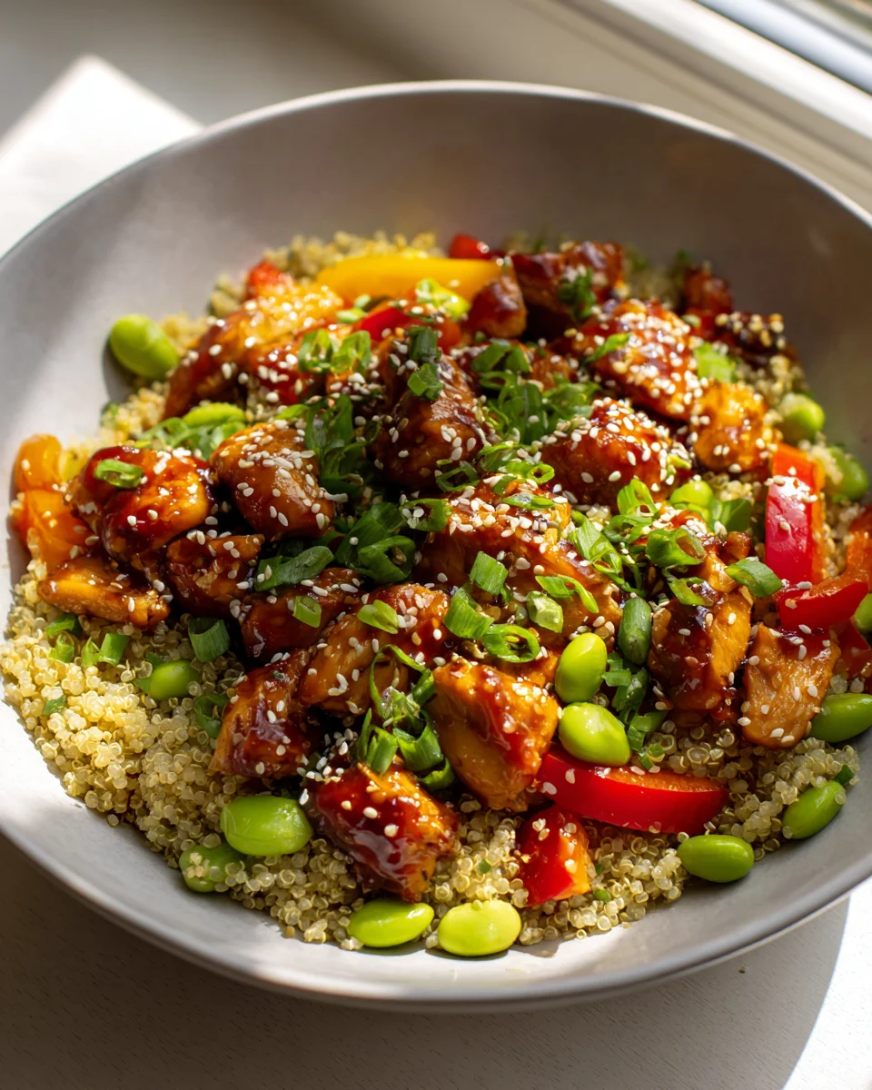 Quick & Healthy Teriyaki Chicken Quinoa Power Bowl Recipe