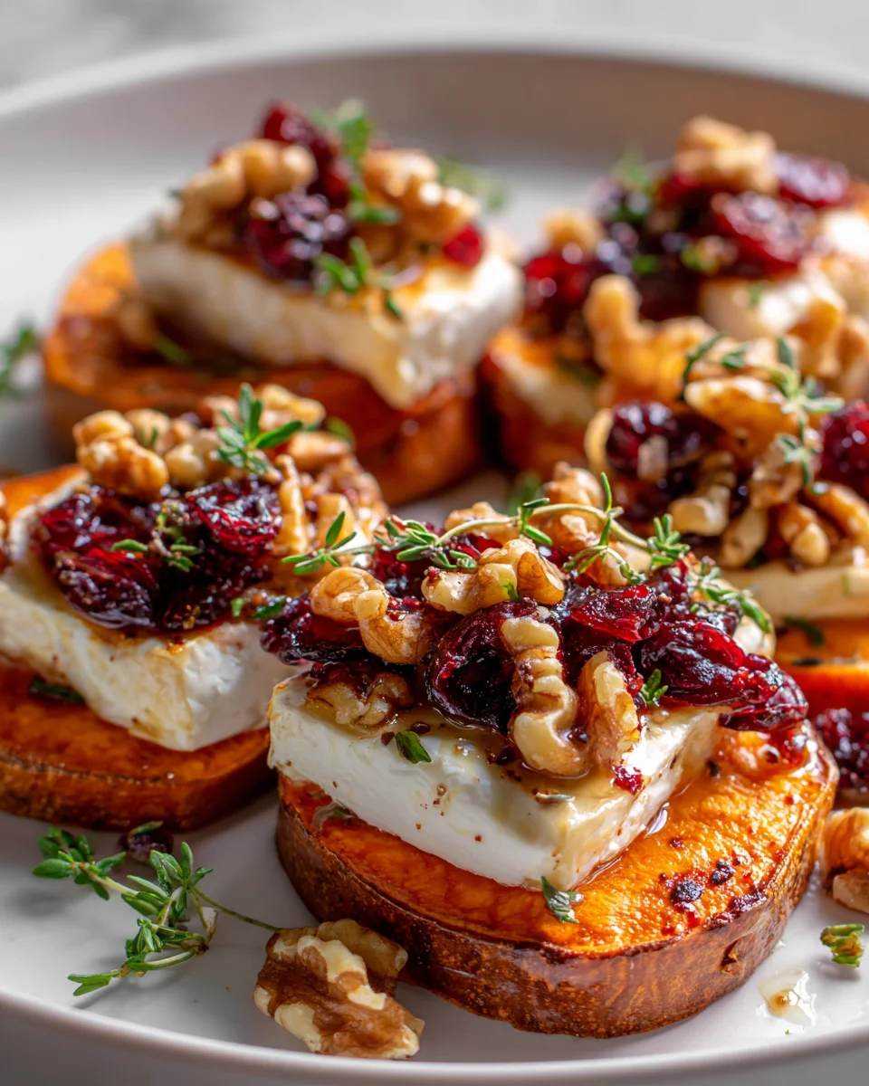 Gourmet Roasted Sweet Potato: Brie, Cherries & Walnuts