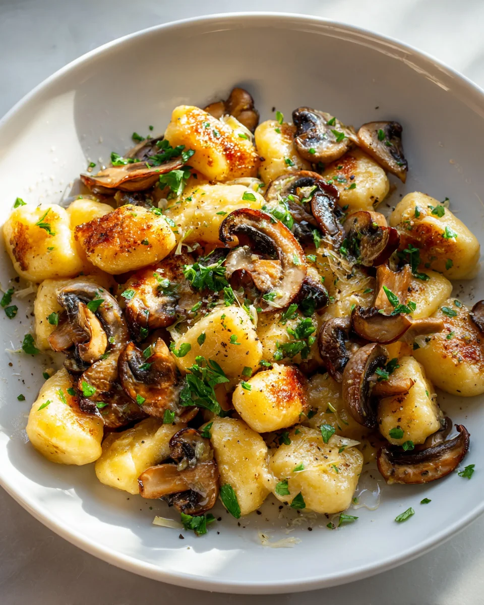Savory Brown Butter Garlic Mushroom Gnocchi Recipe Delight
