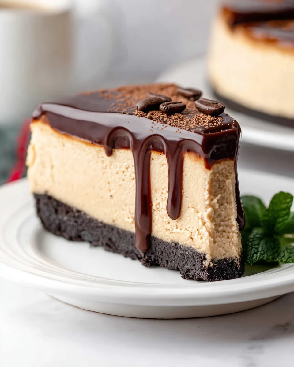 Irresistible Kahlua Extract Cheesecake with Oreo Crust
