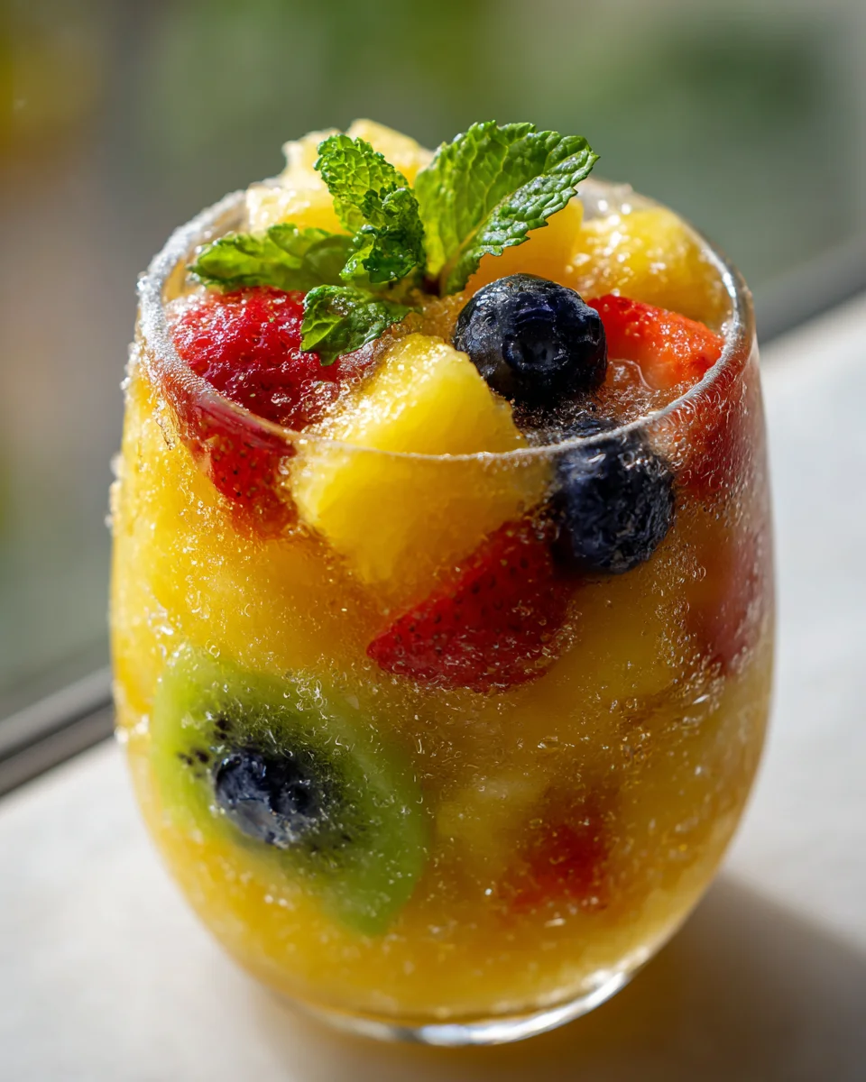 Fruity Frozen Snowball Punch: Pineapple Refreshment