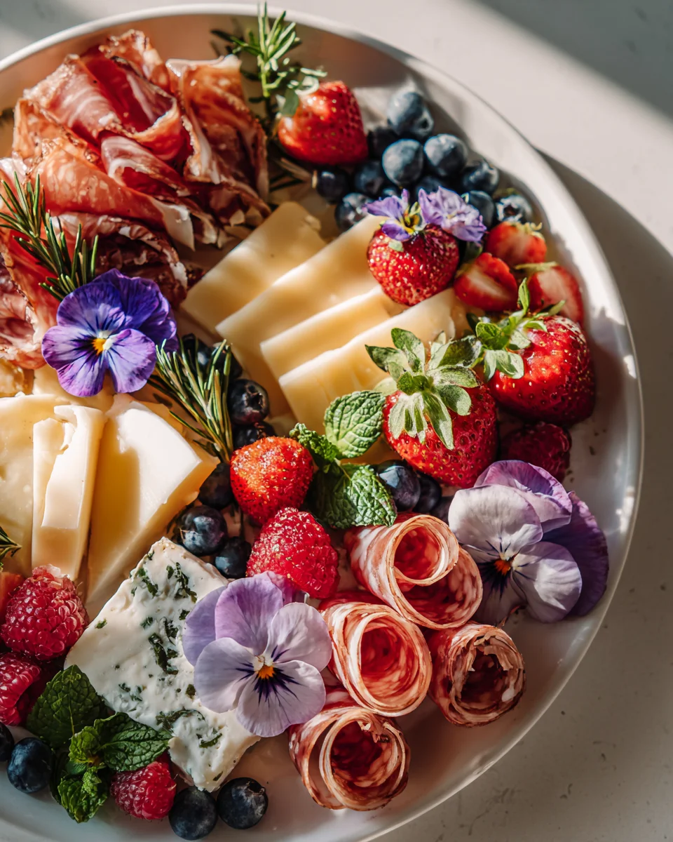 Floral Themed Spring Charcuterie Board for Fresh Entertaining