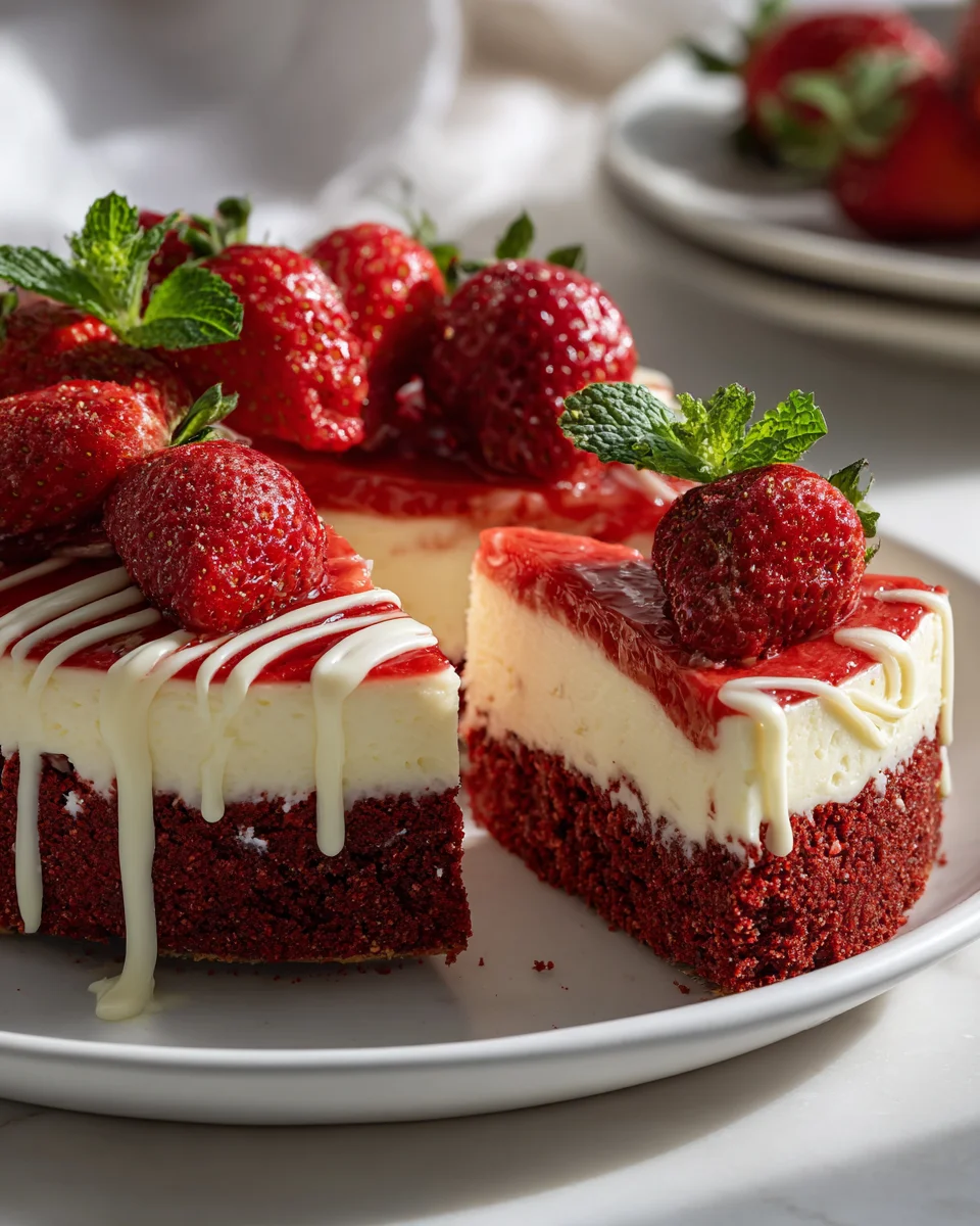 Irresistible Red Velvet Strawberry Cheesecake Recipe