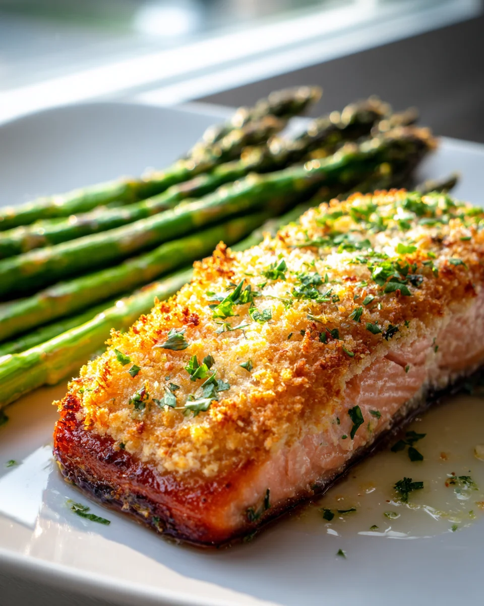 Best Baked Parmesan Crusted Salmon & Roasted Asparagus
