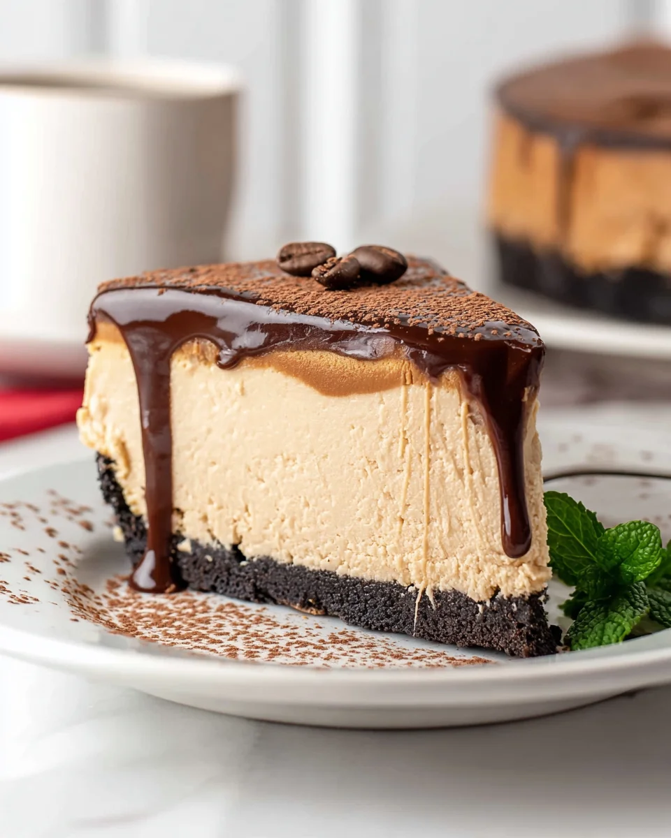Irresistible Kahlua Extract Cheesecake with Oreo Crust