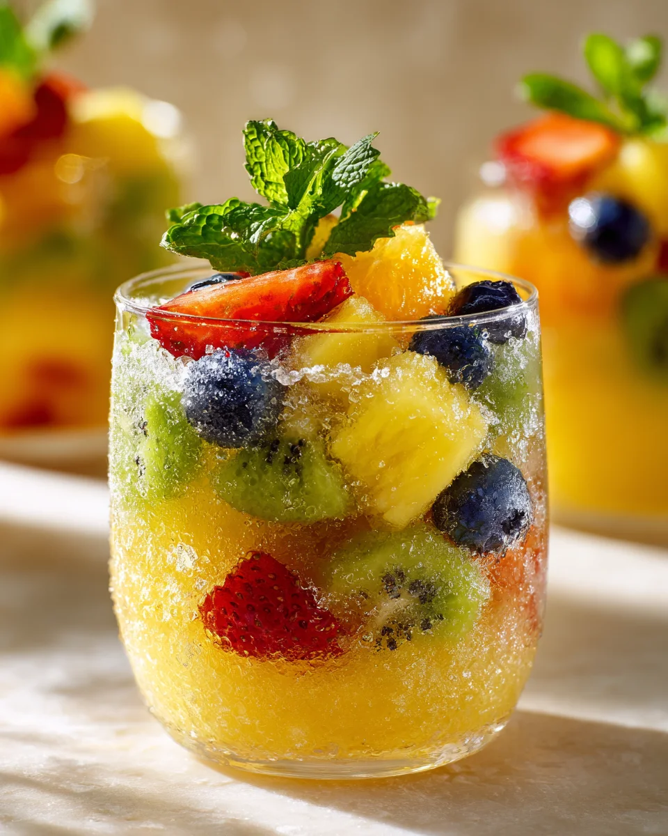 Fruity Frozen Snowball Punch: Pineapple Refreshment