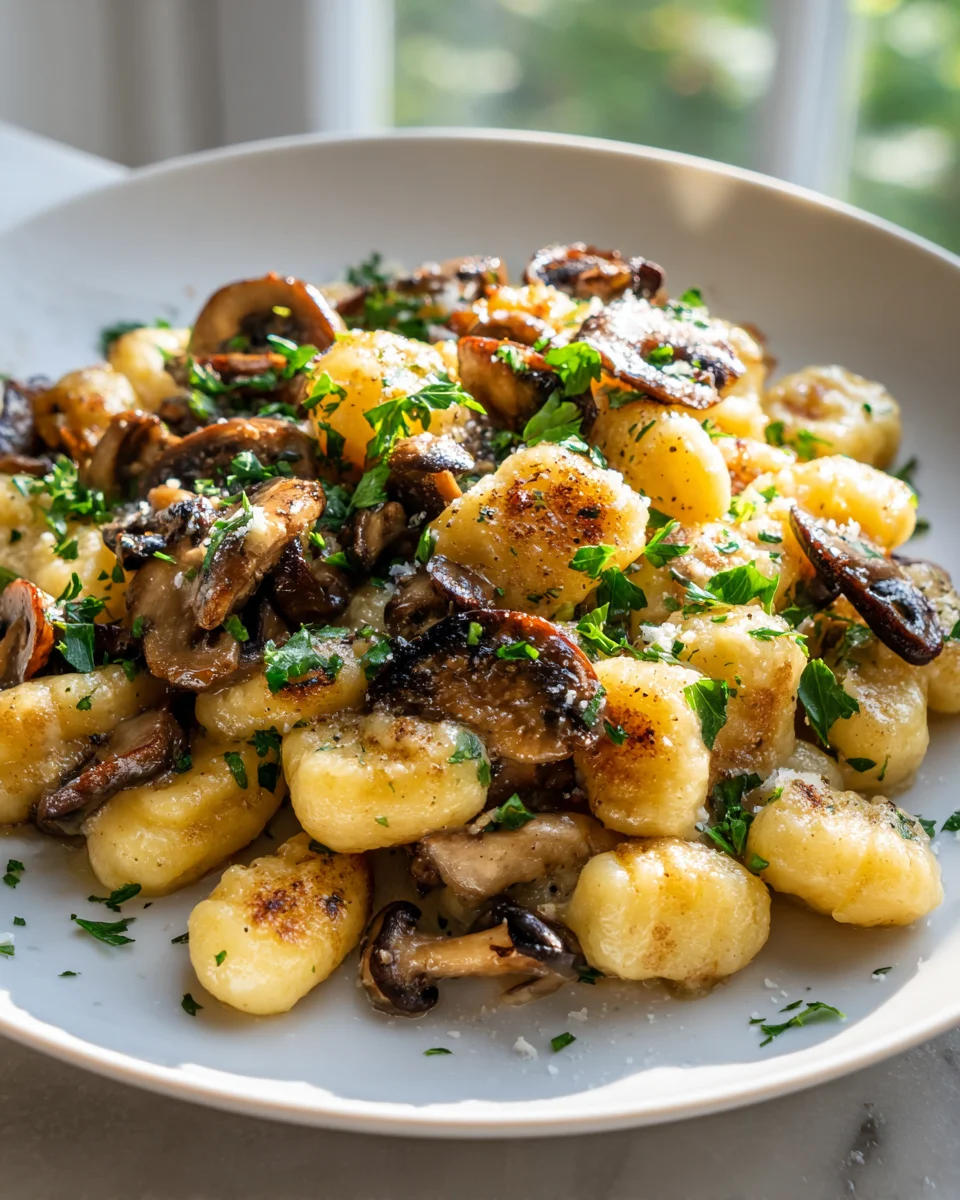 Savory Brown Butter Garlic Mushroom Gnocchi Recipe Delight