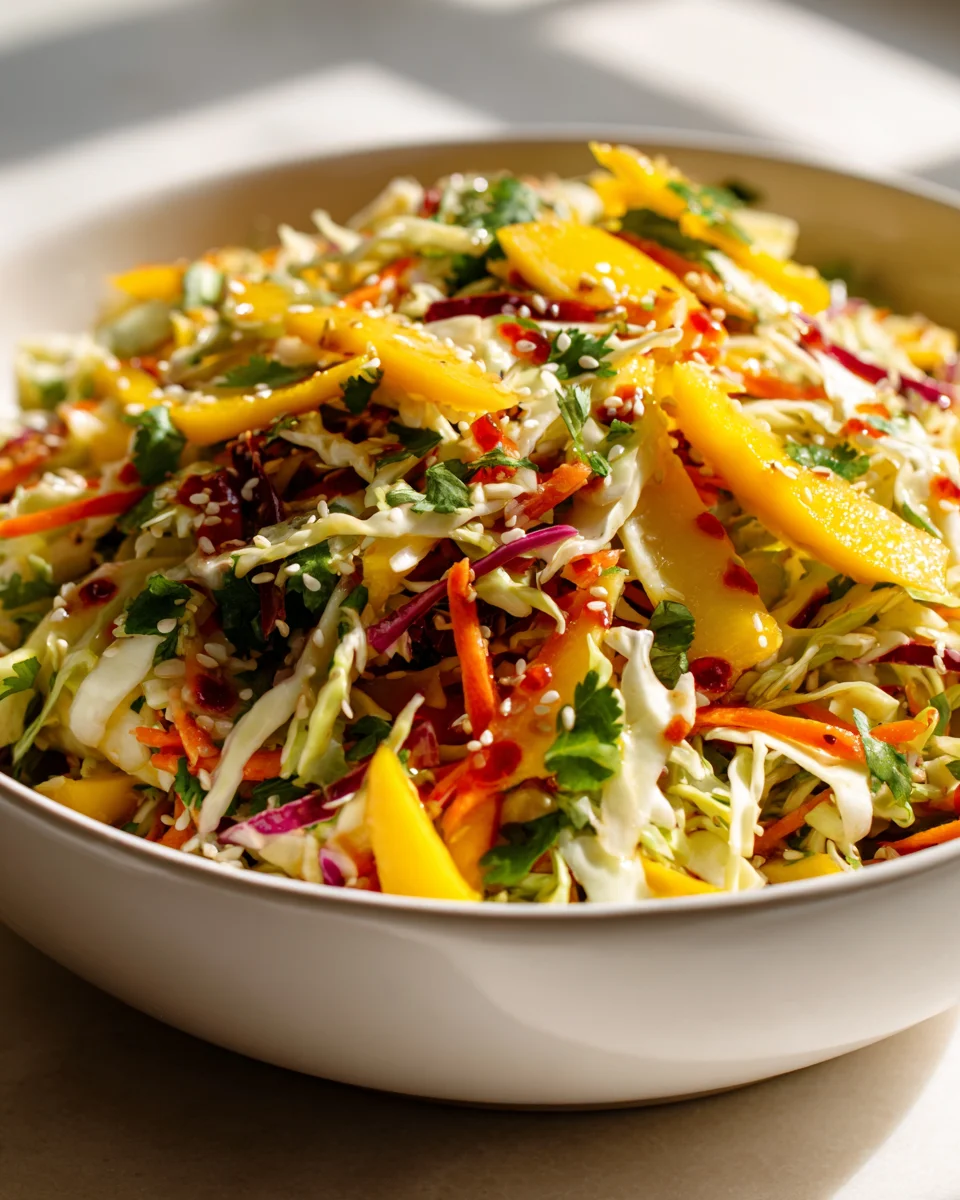 Fresh Sweet Chili Mango Asian Slaw - A Taste Sensation!