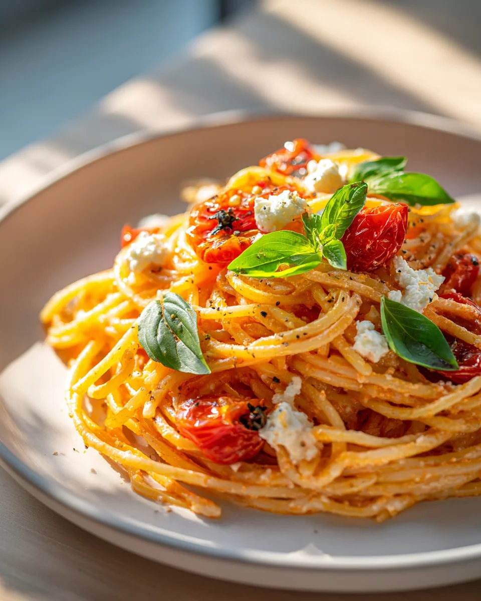 Creamy Tomato Garlic Ricotta Spaghetti: Quick & Easy Meal