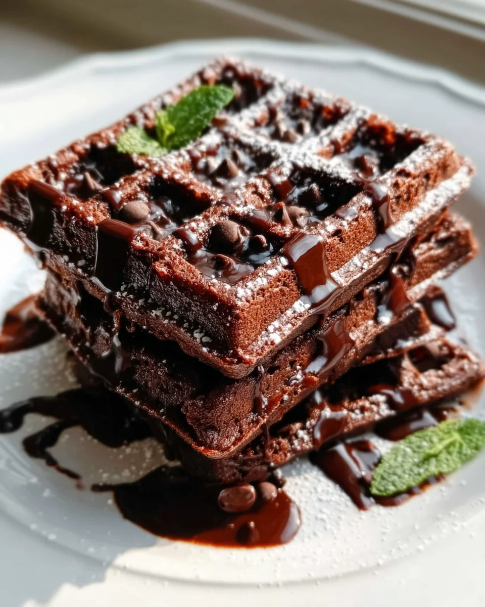 Fudgy Brownie Waffles: Indulge in Heavenly Chocolate Delights!