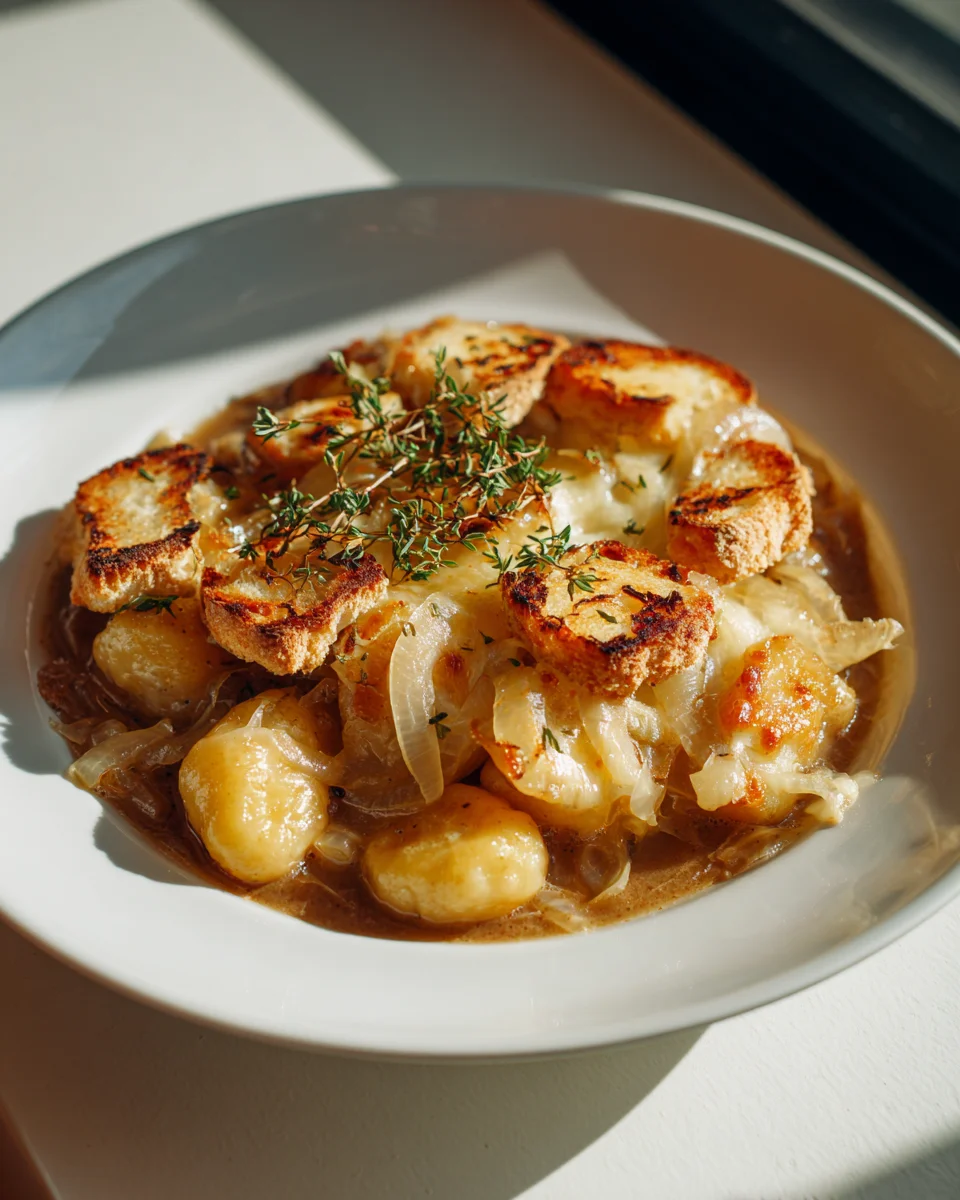 Simple Baked French Onion Gnocchi - Easy Dinner Idea