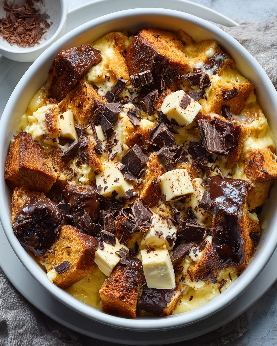 Best Chocolate Cream Cheese Bread Pudding Recipe Ever!