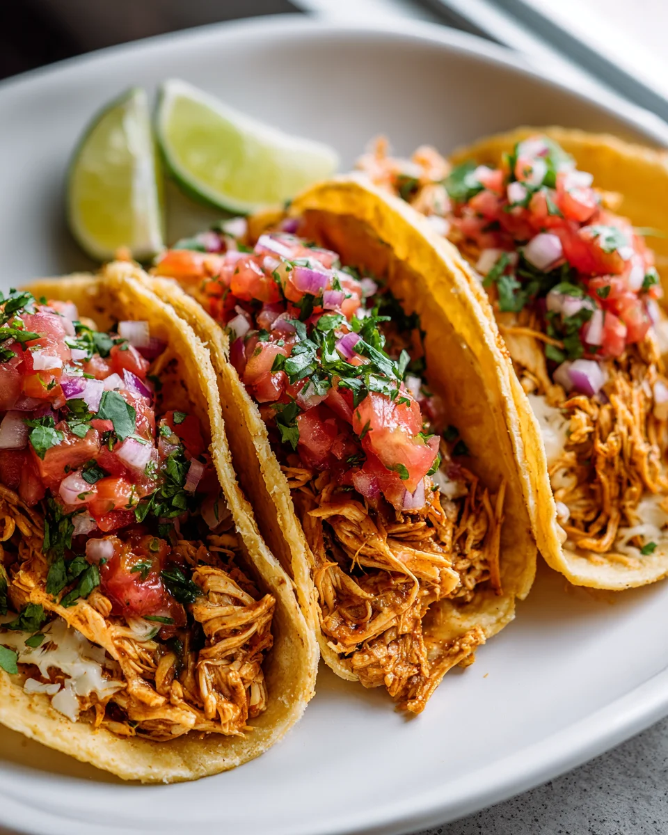 Pollo Loco Chicken Tacos with Zesty Fresh Salsa & Lime