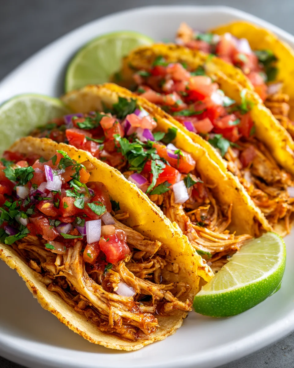 Pollo Loco Chicken Tacos with Zesty Fresh Salsa & Lime