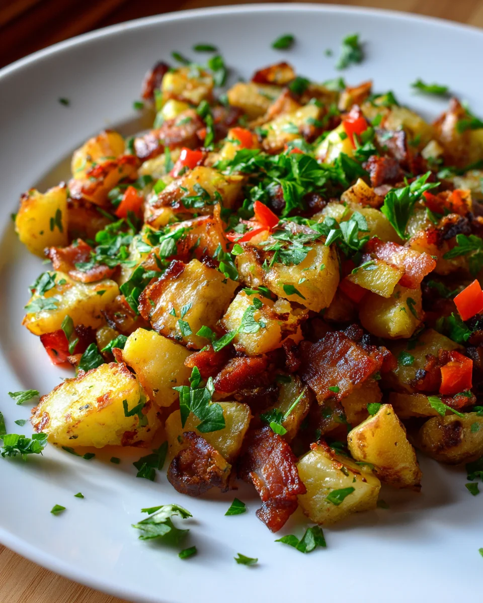 Delicious Breakfast Hash with Potatoes and Beef Bacon Recipe