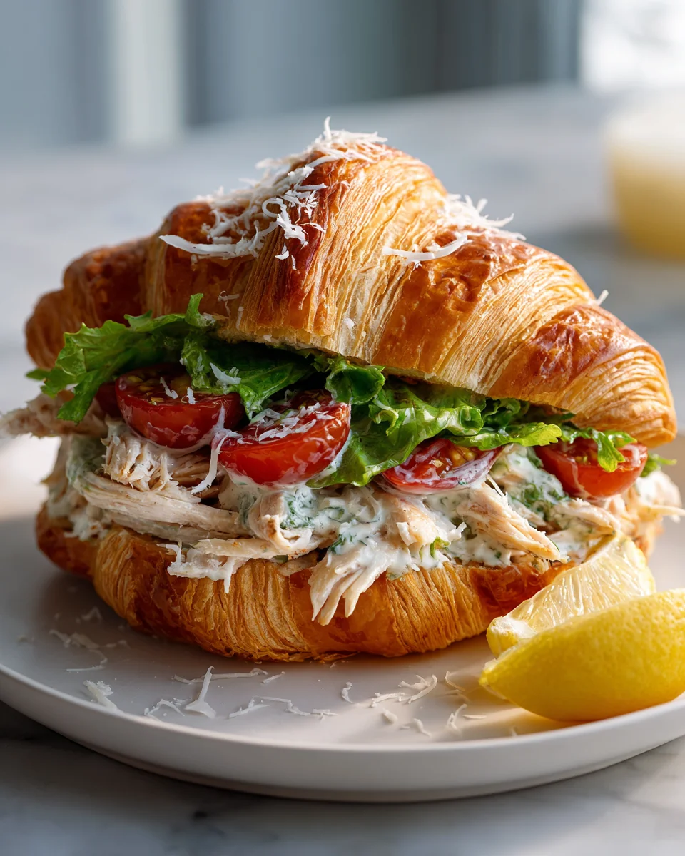 Ultimate Chicken Caesar Croissant Sandwich Recipe!