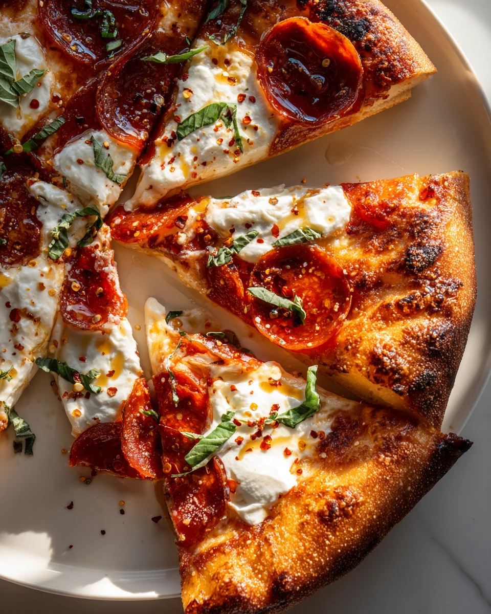 Hot Honey Beef Pepperoni Ricotta Pizza: Sweet & Spicy!