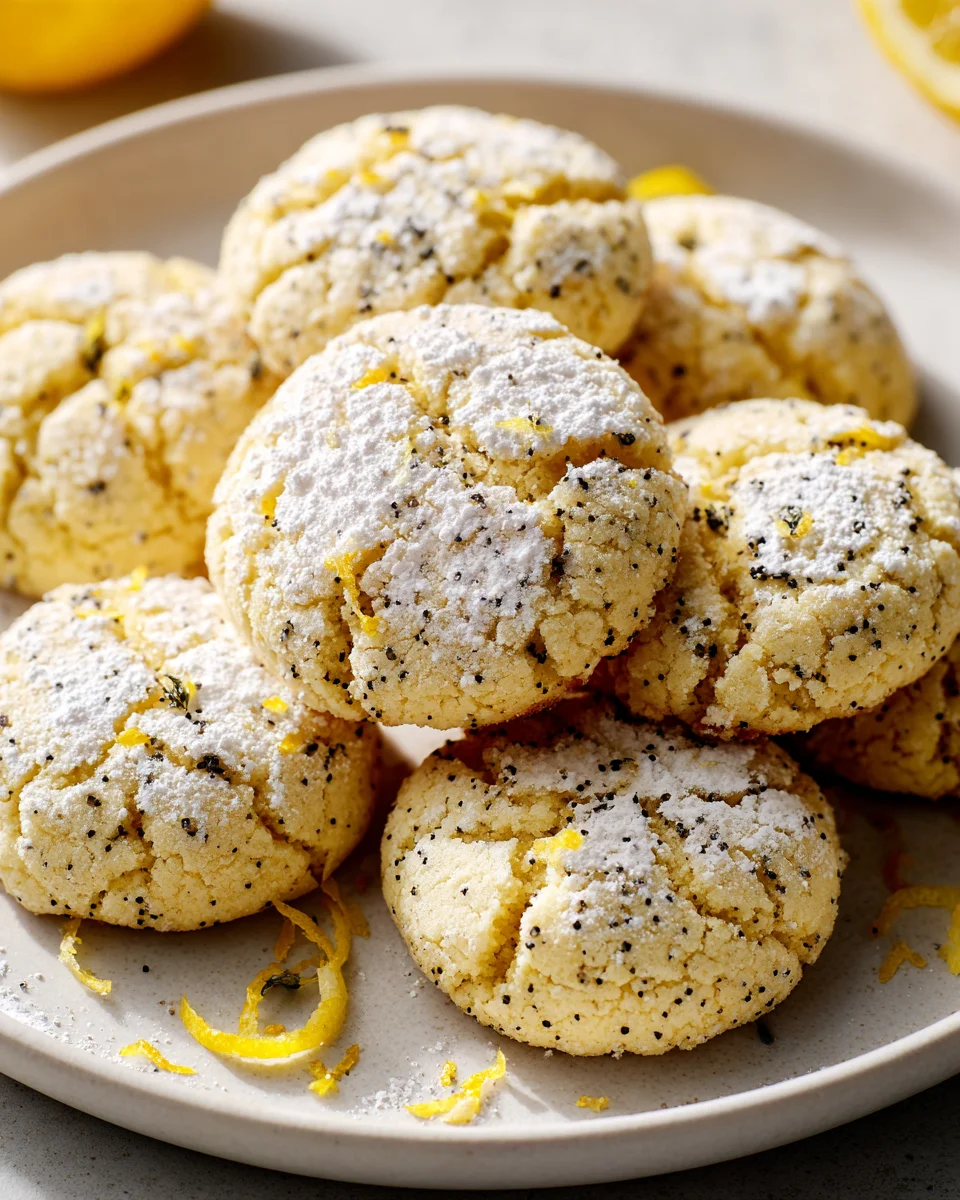 Zesty Lemon Poppy Seed Crinkle Cookies Recipe