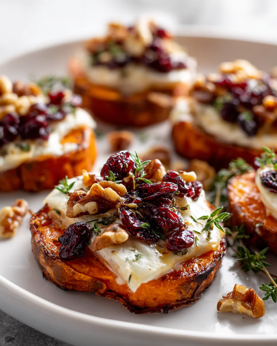 Gourmet Roasted Sweet Potato: Brie, Cherries & Walnuts