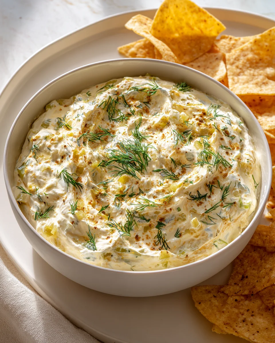 Cheesy Grillo’s Pickle Dip: Easy, Tangy Flavor Explosion!