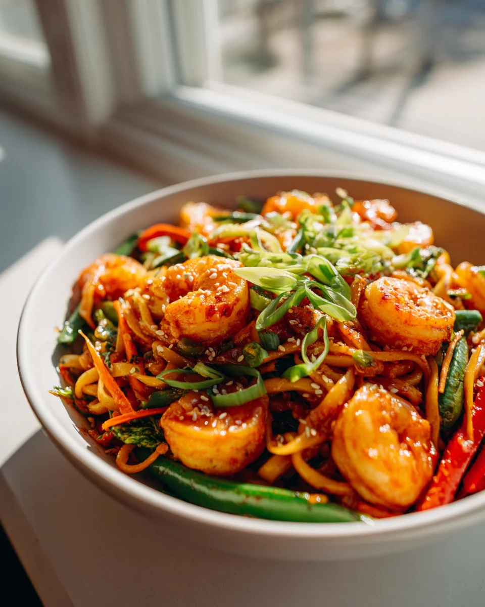 Szechuan Shrimp & Vegetable Noodle Bowls: Spicy Delight Recipe