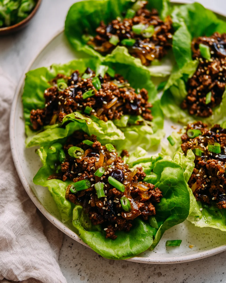 Beef and Onion Lettuce Wraps with Hoisin Sauce Recipe