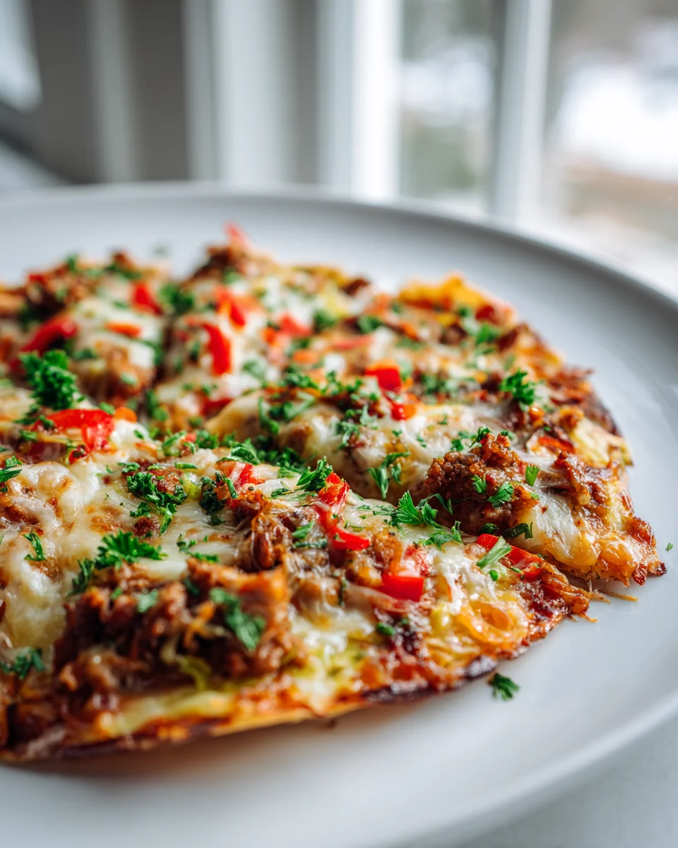 Cabbage Roll Flatbread Pizza with Mozzarella - Easy Recipe!