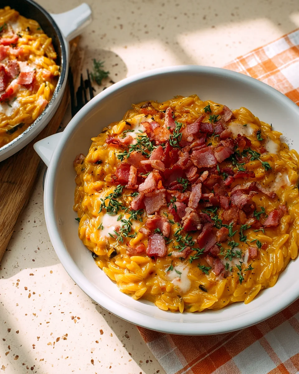 Pumpkin Orzo Delight with Savory Herbs