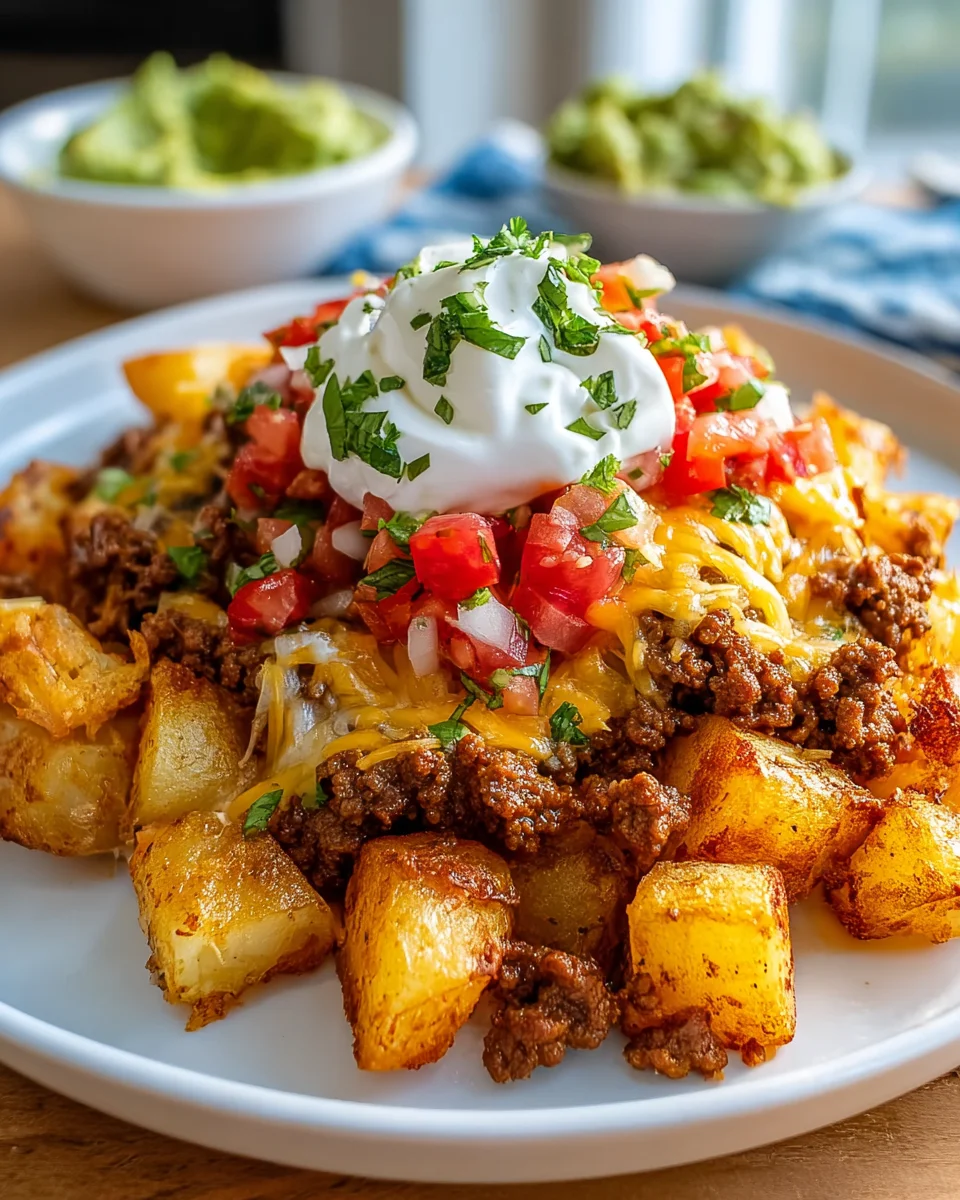 Cheesy Taco Potatoes: A Flavorful Beefy Delight Recipe