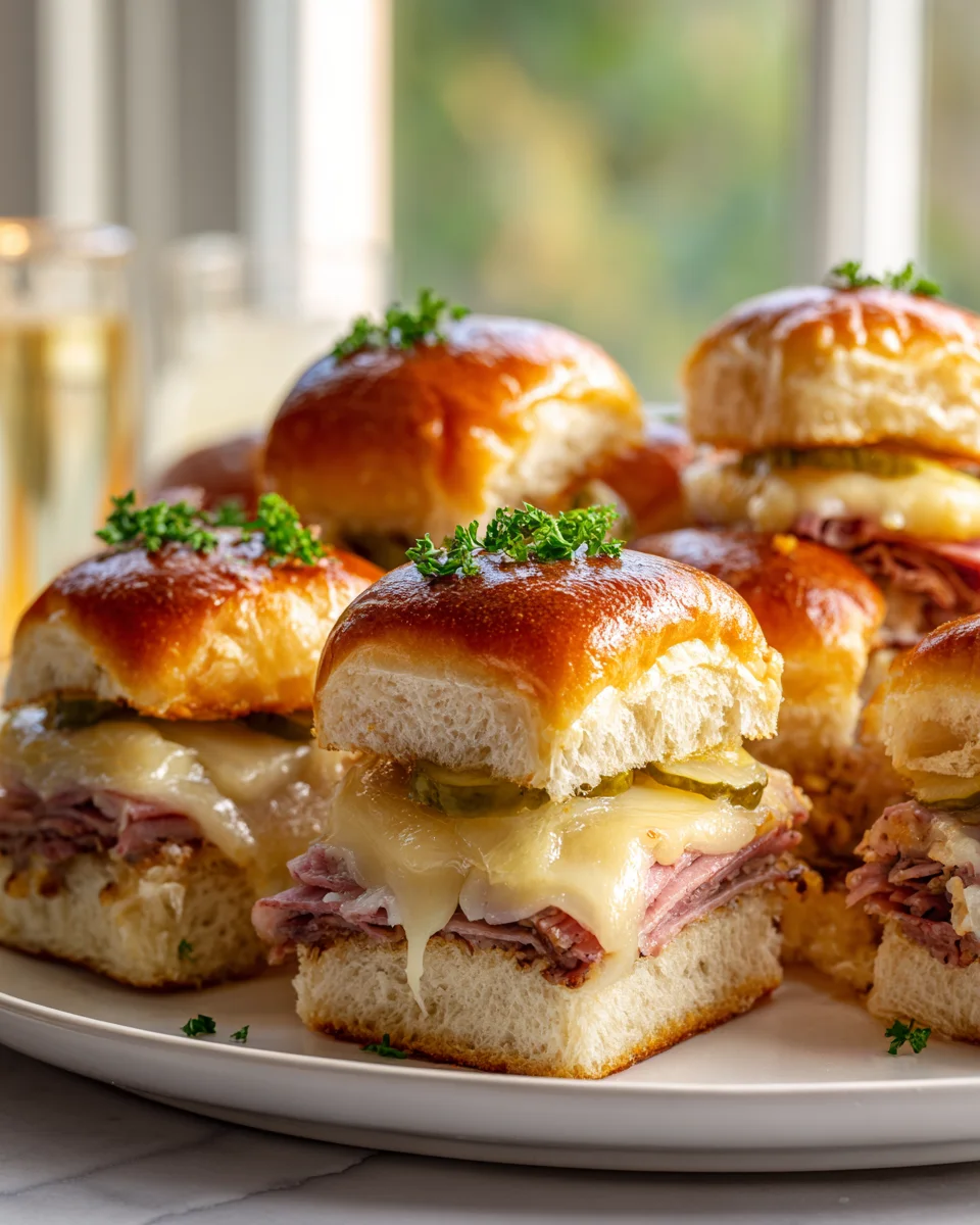 Savory Beef Ham and Cheese Sliders with Sweet Glaze Recipe